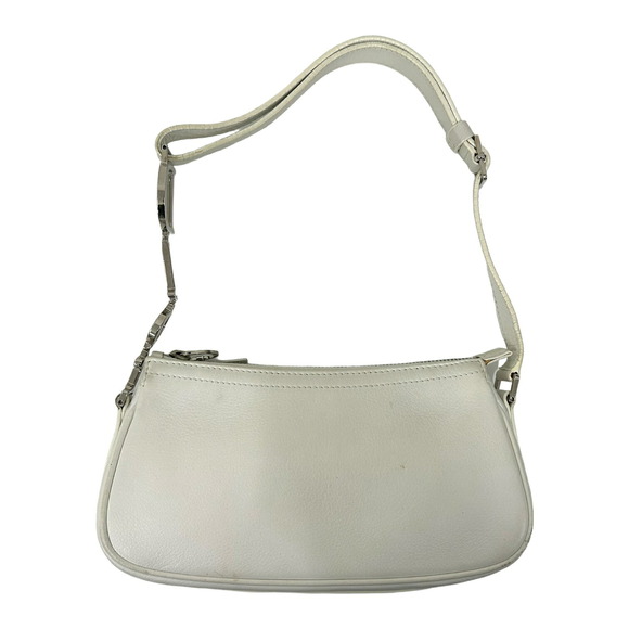 Dior Logo Pochette White Shoulder Bag Charm Leather - Picture 1 of 8
